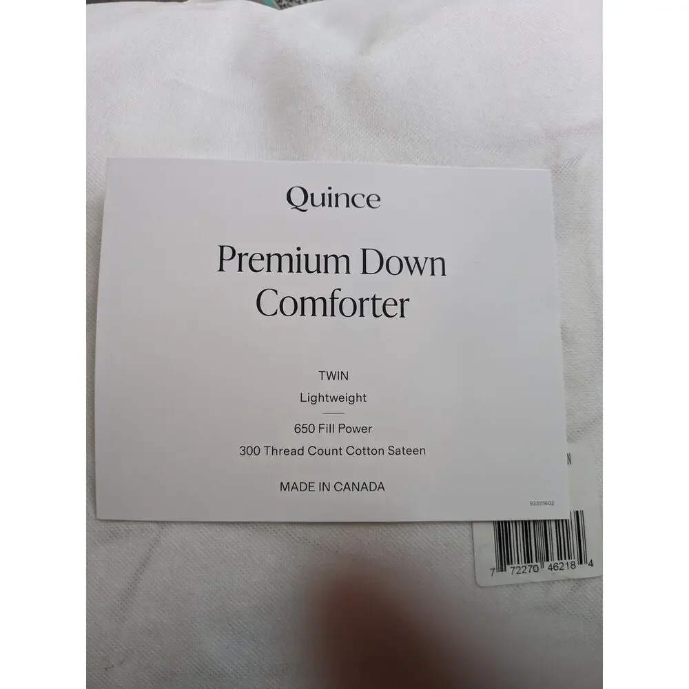 Quince TWIN Down Duvet Insert Lightweight Premium Down Comforter NEW